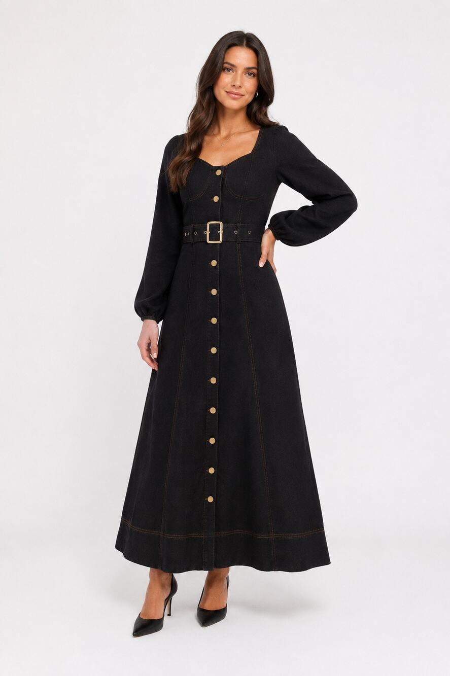 Petal & Pup Mateo Long Sleeve Denim Dress XS